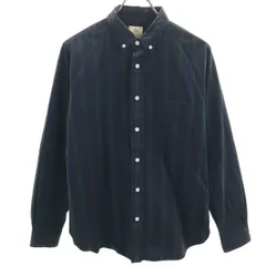 BEAUTY＆YOUTH UNITED ARROWS ビューティーアンドユース ユナイテッドアローズ 日本製 ブラックウォッチ チェック柄 長袖 ボタンダウンシャツ L ネイビー メンズ 古着