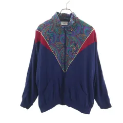 ALFRED DUNNER アルフレッドダナー 90s オールド ペイズリー柄 ジップジャケット 16 ネイビー系 レディース 古着