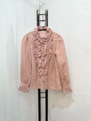 美品JNHearts ジェイエヌハーツ ハートブラウス ピンク ペプラム 