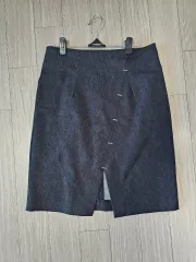 ブラック デニム ストレッチ スカート M