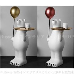 大型 ホワイトプードル オブジェ 2体セット 高さ97cm アートスカルプ
