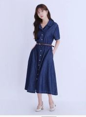 herlipto Denim Shirt Belted Dress M - メルカリ