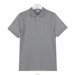 (新品) モンクレール 袖 3本線 カラ Tシャツ グレー S 95 全