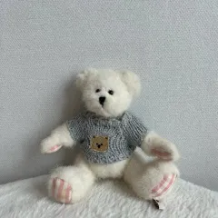ヴィンテージ ボーイズベア 白いクマ かわいい クマのぬいぐるみ