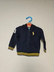 ポロ ラルフローレン キッズ ネイビー 起毛 ジップアップ 80
