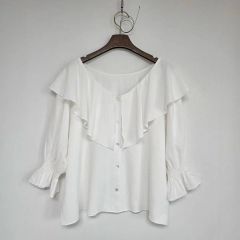 ✨新品・タグ付✨スローブイエナ ストライプドビーラッフルブラウス 