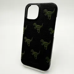 COACH（コーチ）レキシー iPhoneケース スマートフォンケース ブラック レザー 恐竜プリント iPhone16 Pro対応