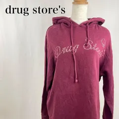 drug store's　ドラッグストアーズ　F　パープル　紫　ロゴ　プリント　豚　ピッグ　長袖スウェットパーカー 4639のサムネイル