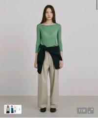 BEAUTY&YOUTH コットンポリウレタンロングスリーブカットソー&バンドウ