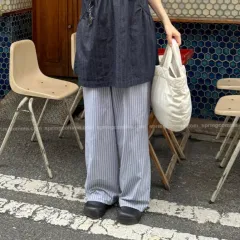 スプリング,ストライプ,パンツ,ライトブルー