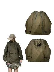 日本 ヴィンテージ ブラウン Anorak（アノラック） WHO フード オーバーサイズ ウィンドブレーカー トラック ジャケット M