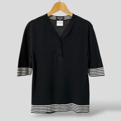 1996年製 ボーダーパターンCCマーク半袖カットソー #42 ブラック 