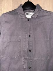 定価39600円 MHL. バンドカラー スタンドカラー ロングシャツ 