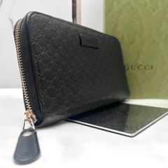 ◇極美品◇グッチ マイクログッチシマレザー 長財布 ブラック 449391