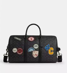 COACH コーチ 2WAY ボストンバッグ 黒 PVC レザー ショルダー付 - メルカリ