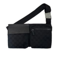 美品】GUCCI グッチ GGキャンバス ウエストポーチ ボディバッグ 黒