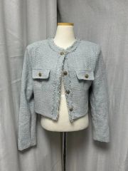 イェッカ ヴェッカ CLASSY.掲載 ツイードラメ ノーカラー ジャケット