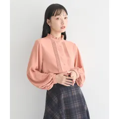 タグ付き earth music&ecology フリルピンタックブラウス レディース F ピンク 35110028