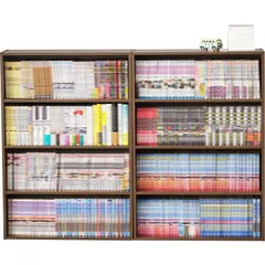 評判良い 萩原 本棚 コミックラック スリム 2個【 コミック 約312冊分