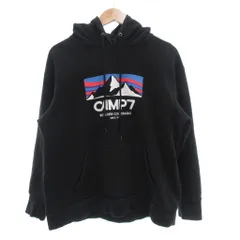 CAMP7 パーカー プルオーバー L 黒 ブラック フード付き ロゴプリント 長袖 /NL