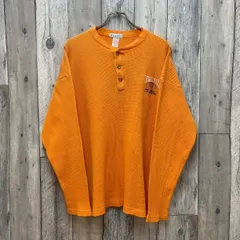 OLD M.J.SOFFE エムジェイ ソフィー オレンジ ヘンリーネック ワッフル生地 サーマル ロンT 長袖 Tシャツ メンズ L サイズのサムネイル