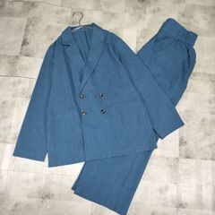ジュンアシダ☆高島屋　クチュール　パンツスーツ　リネン風　スカイブルー　7号 ジュンアシダ☆高島屋 クチュール パンツスーツ リネン風 スカイブルー