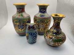 2345 手画青花双耳海水纏枝蓮双龍紋瓶 景徳鎮 陶磁器 美術品 置物