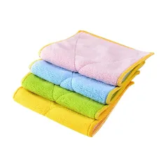 【新品】 Lurrose ふきん 雑巾 マイクロファイバー キッチンタオル 吸水性 厚手 丈夫 台拭き 掃除用品 5枚組 4色ランダム 0