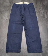 Chimala Wide Straight Denim Jeans Men's W34 Made in Japan Cinch Back Indigo チマラ ワイドデニムパンツ メンズ 34 インディゴブルー 日本製 シンチバックのサムネイル