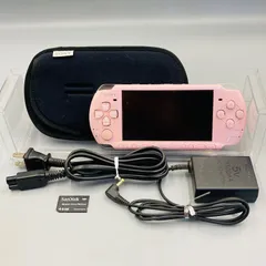 【動作確認済み】【新品バッテリー付】【収納ポーチ付】PSP本体  ブロッサム・ピンク PSP-3000 メモリーカード付／ケース付／ACアダプター付 HK7