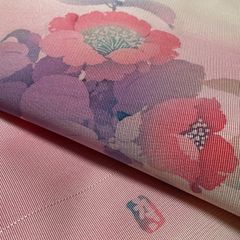 袋帯 未着用 全通 横縞 水彩 抽象模様 グラデーション 着物 064a p