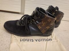ルイヴィトン LV ロゴ エピ レザー スエード切替 スニーカー 22cm 黒