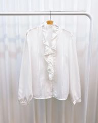 完売品】crewre ラッフルカラーコットンブラウス ivory Size2 - メルカリ