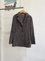 FALCONERI ファルコネーリ ニットチェスターコート ヘリンボーン S