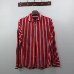 ZARA ザラ マン レッド 縦 ストライプ 長袖 シャツ