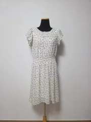 シフォン ワンピース ミディ丈