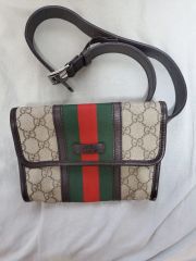 ○ GUCCI グッチ 180691 GGキャンバス×レザー ボディバッグ 茶 - メルカリ