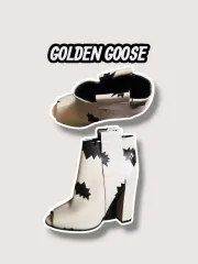 36-230/ GOLDEN GOOSE ゴールデングース ぬい オープントゥ ショートブーツ ヒール10.5CM /0805のサムネイル