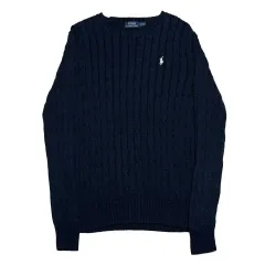 M POLO RALPH LAUREN 白 ポニー 刺繍 ケーブルニット