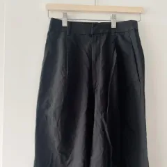 ユニクロ リネンブレンドワイドパンツ S