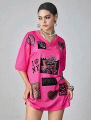 Fendiフェンディ美品TシャツLサイズpinkニッキーミナージュコラボ