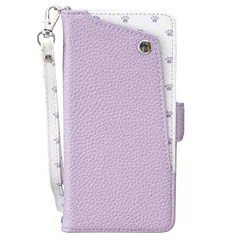 【新品】 case For iPhone 14 pro max対応 ケース 6.7インチ アイフォン14 プロ マックス カバー 手帳型 かわいい ストラップ付き 財布型 カード収納 マグネット式 保護 スマホケース 全面保護 (A4-パープル 紫, iP 1