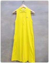 LACOSTE ノースリーブ ポロワンピース イエロー サイズ40 - メルカリ