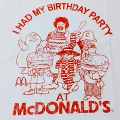 ♧【 McDonald's ( マクドナルド )】『 I HAD MY BIRTHDAY PARTY 』Tシャツ / ロナルド・マクドナルド / ドナルド / ビンテージ加工〚アメリカン雑貨 アメトイ〛のサムネイル