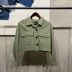 (90) ザラ ZARA レディース カジュアル クロップド ツーポケット シャツ ジャケット