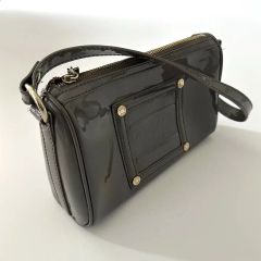 希少】GUCCI グッチ エナメル ターンロック ハンドバッグ ブラック