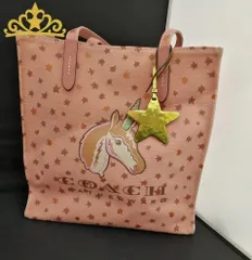 COACH ユニコーン スター プリント トートバッグ ピンク レディース コーチ