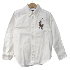ラルフローレン 長袖シャツ トップス ビッグポニーロゴ ボタンダウン キッズ 男の子用 110サイズ ホワイト RALPH LAUREN 【中古】