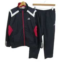アディダス セットアップ 上下セット ウィンドブレーカー スポーツウエア メンズ Lサイズ ネイビー adidas 【中古】