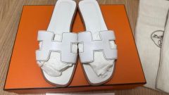 新品未使用】HERMES オアジス サンダル ホワイト 35 - メルカリ